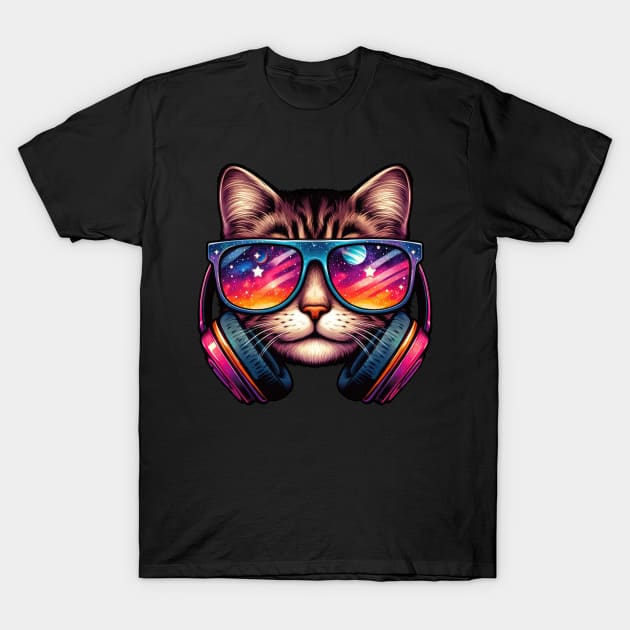 Cat Sunglasses Galaxy T-Shirt by MoDesigns22 